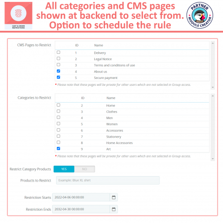 Prestashop restrict customer group