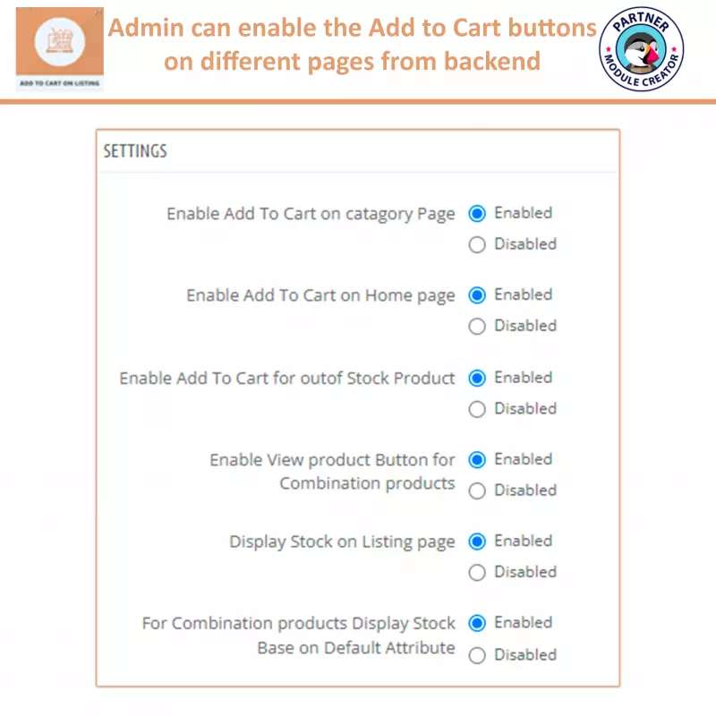 Botón gratuito de Add to Cart en listado de PrestaShop