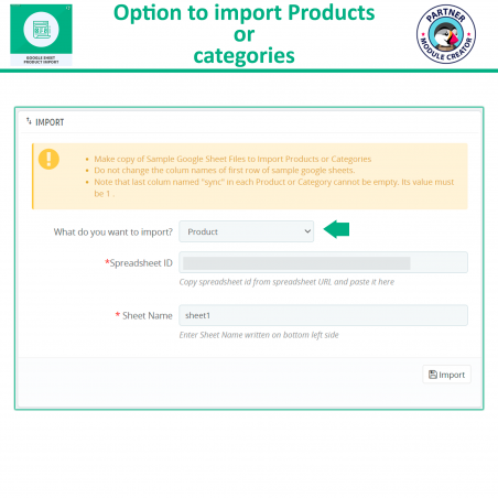 Prestashop Google Sheet Products Import