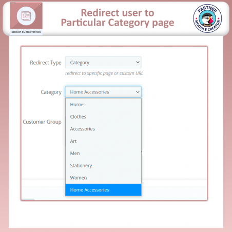 Prestashop redirect after registration