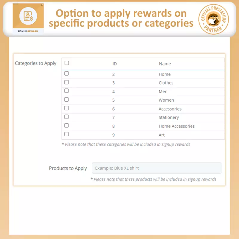 Recompensa al Registrarse - Prestashop