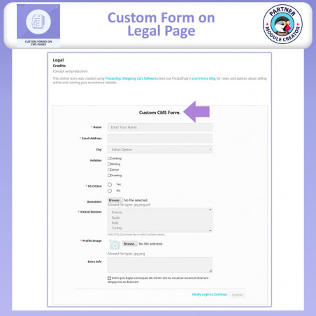 Custom Form on CMS Page