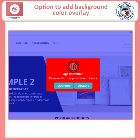 Age Verify Prestashop Module