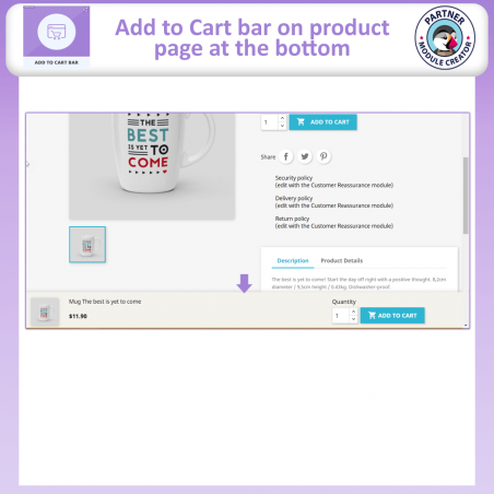 Prestashop add to cart bar