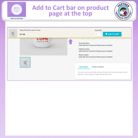 Add to cart bar prestashop