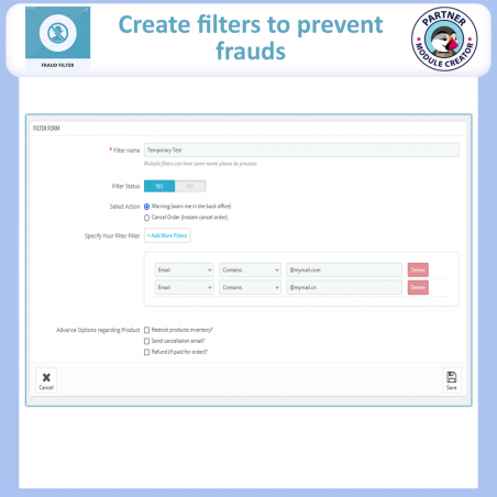 fraud filters prestashop