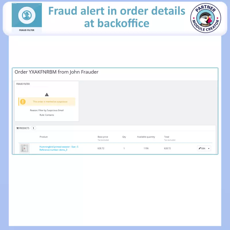Módulo Gratuito de Alerta e Filtro de Fraudes PrestaShop