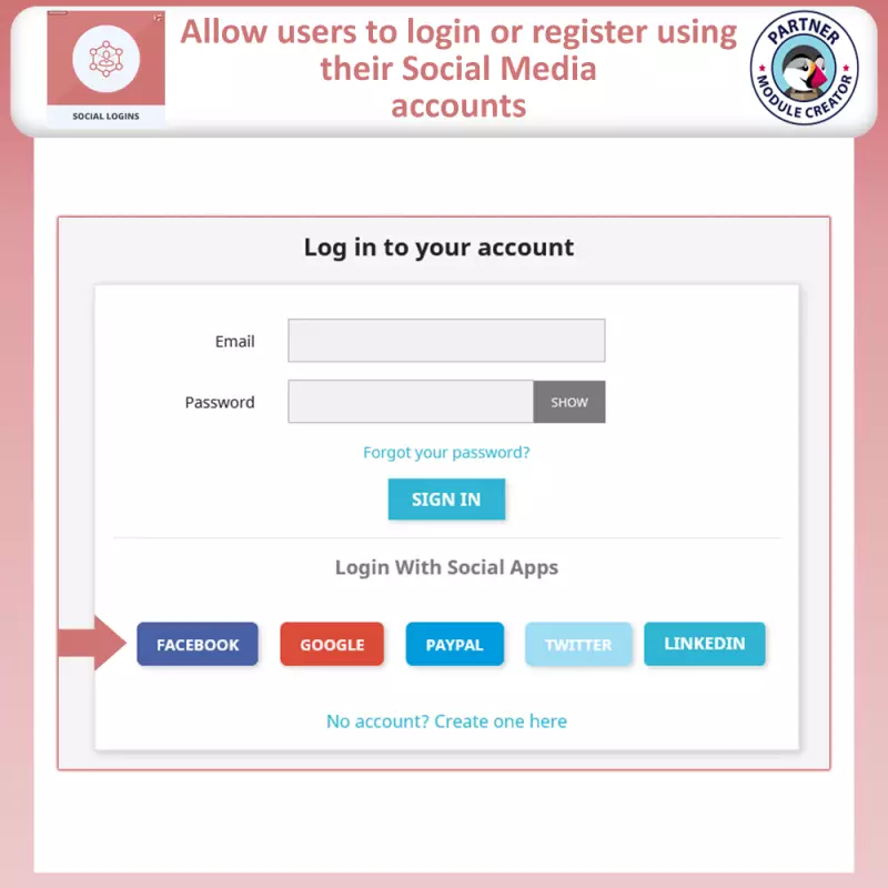 PrestaShop social login - Multiple social media platforms