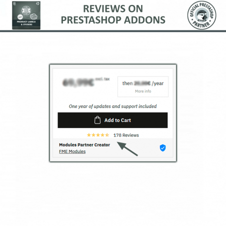 Label reviews on Prestashop addons