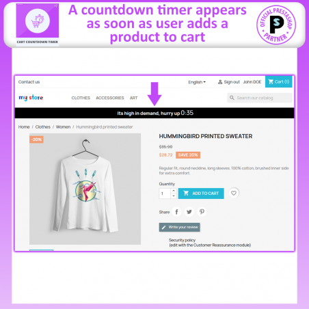 PrestaShop Cart Countdown Timer