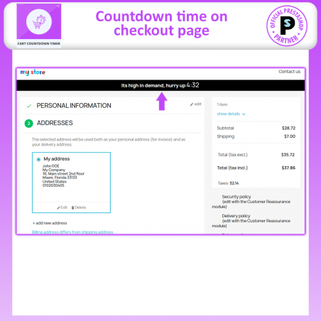 Cart Countdown Timer Module