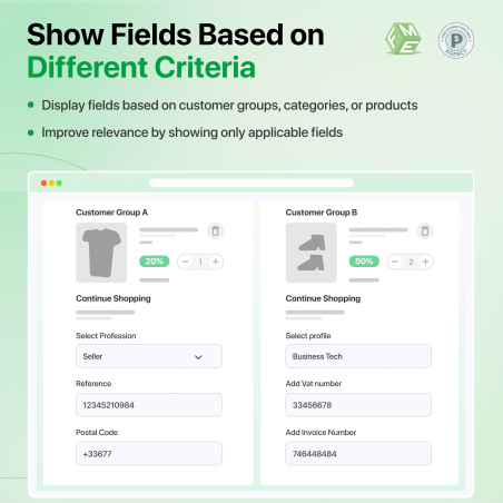Prestashop Checkout Fields - Criteria based fields