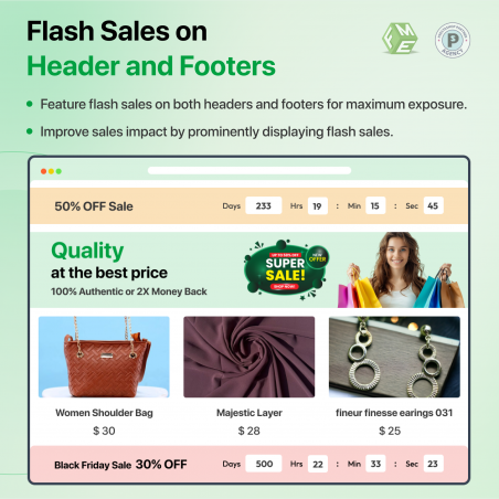 Flash Sale on Header and Footer