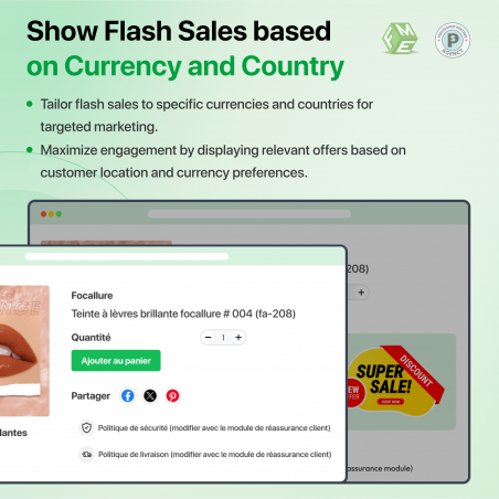 Flash Sales based on Currency and Country