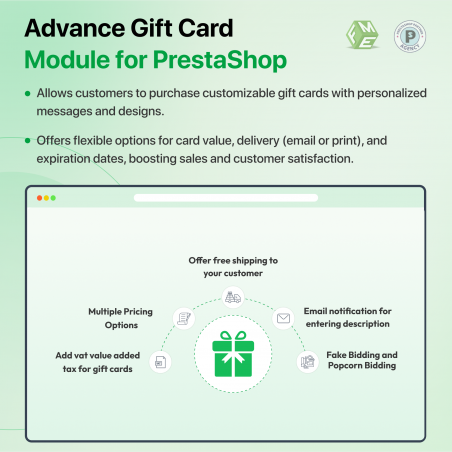 Prestashop Gift Card Module - Features