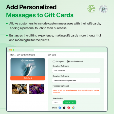 Prestashop Gift Card Module - Messages