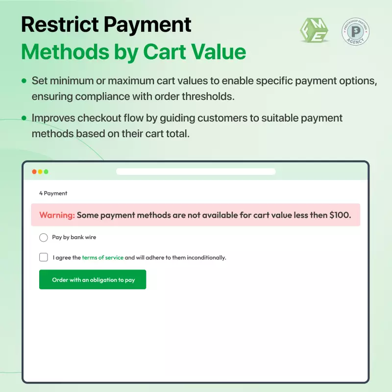 Prestashop limita i metodi di pagamento per categoria