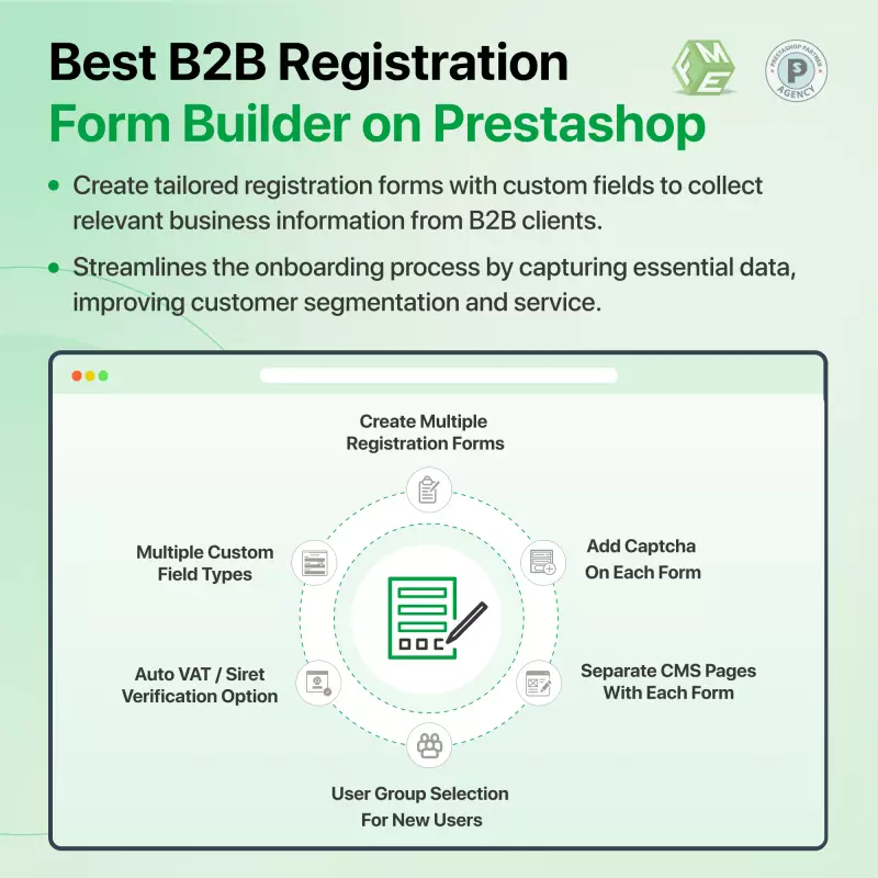 Module d'inscription B2B PrestaShop | Validation TVA/SIRET