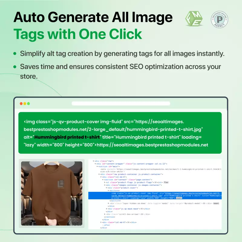 Etiquetas ALT SEO auto con IA para PrestaShop - ChatGPT, Gemini