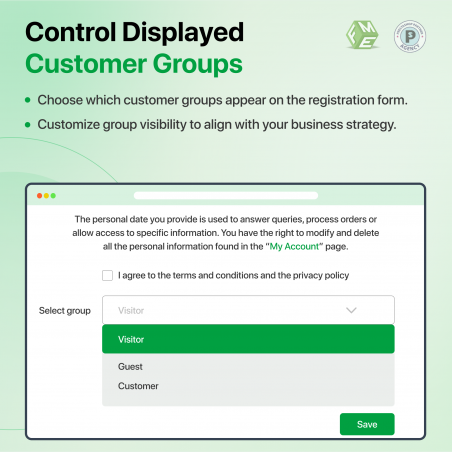 Choose Which Customer Groups to Show on Form