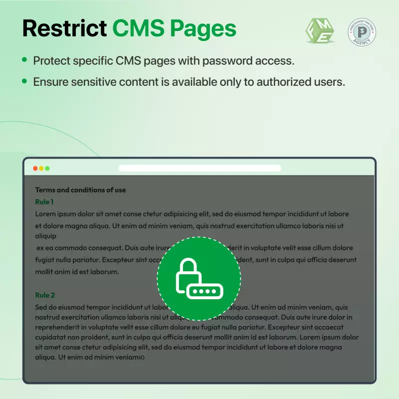 Proteggi Pagine CMS con Password Prestashop