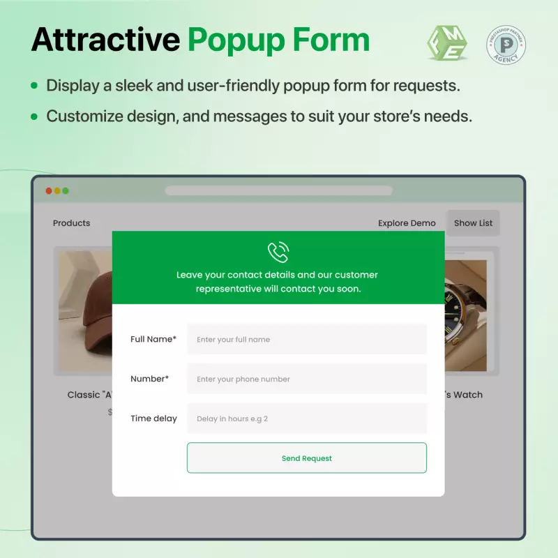 Módulo de llamada PrestaShop, solicita una llamada