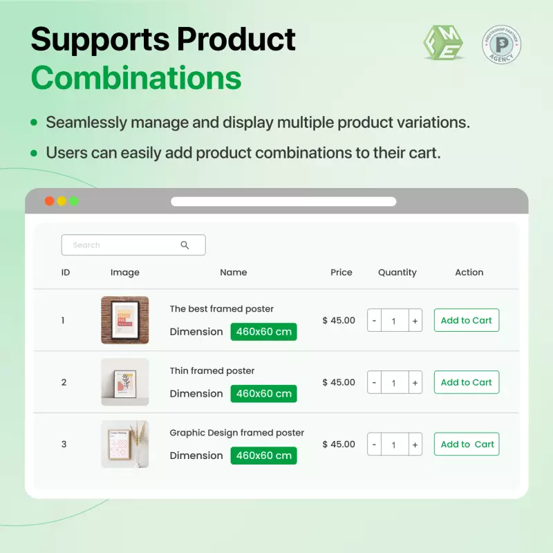 Schnellbestelltabellenmodul - Prestashop Addons