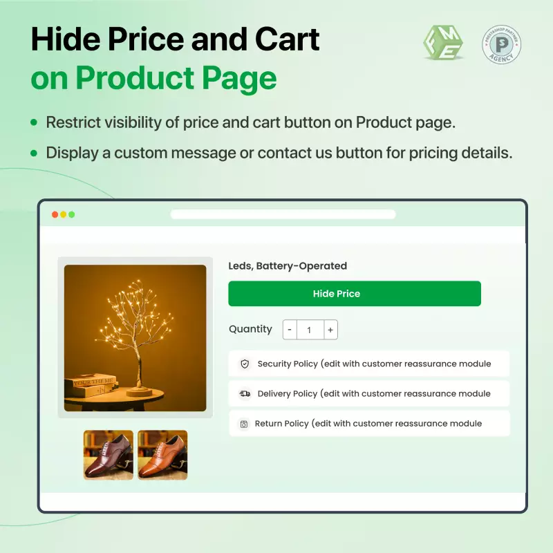Ocultar Precio y Botón Carrito - Prestashop
