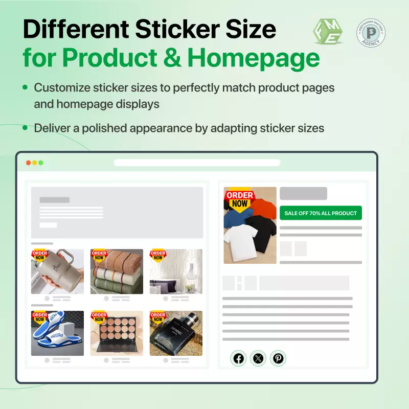 AI Adesivos de produtos PrestaShop, rótulos de produtos, tags