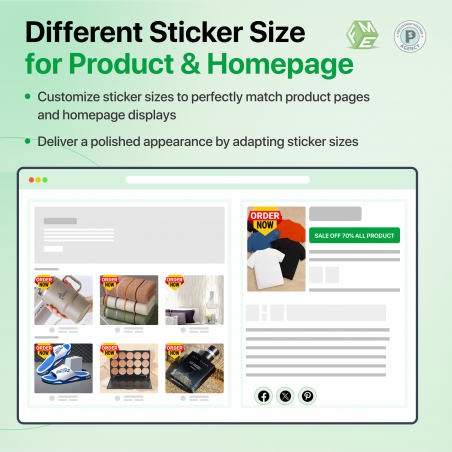 Manage sticker sizes