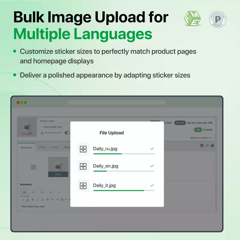 Módulo de Imágenes y Subtítulos Multilingües PrestaShop