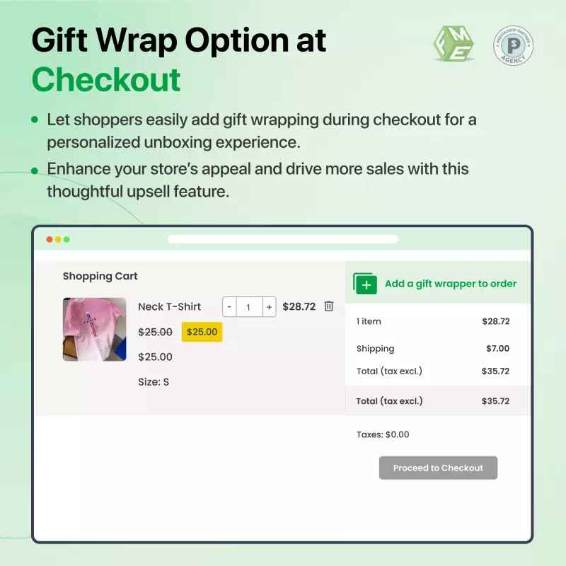 Prestashop Gift Wrapping at Checkout
