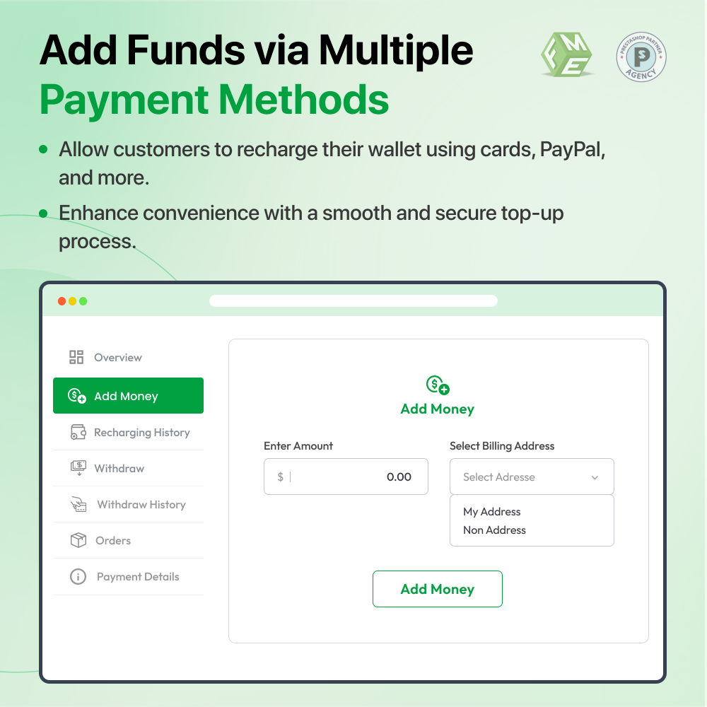 Prestashop Wallet System module | Digital Wallet System