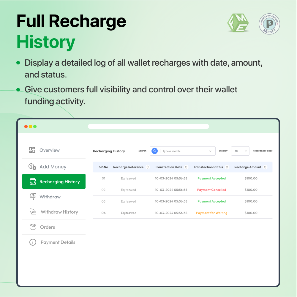 Prestashop Wallet System module | Digital Wallet System