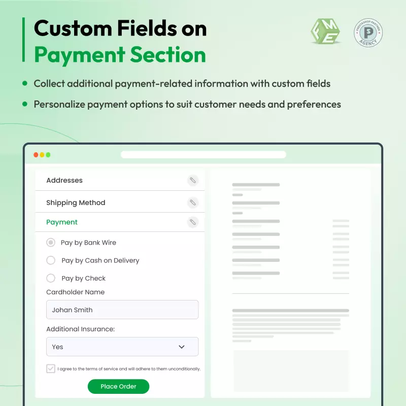 Custom Fields on Checkout Payment Page