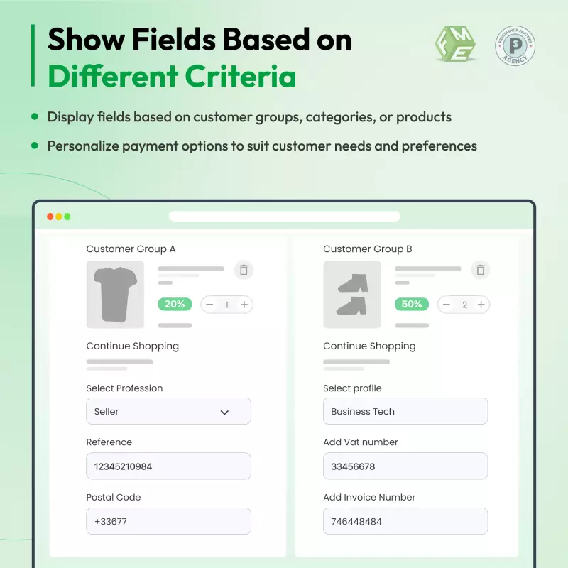 PrestaShop Zusatzfelder | Anmeldung & Kasse
