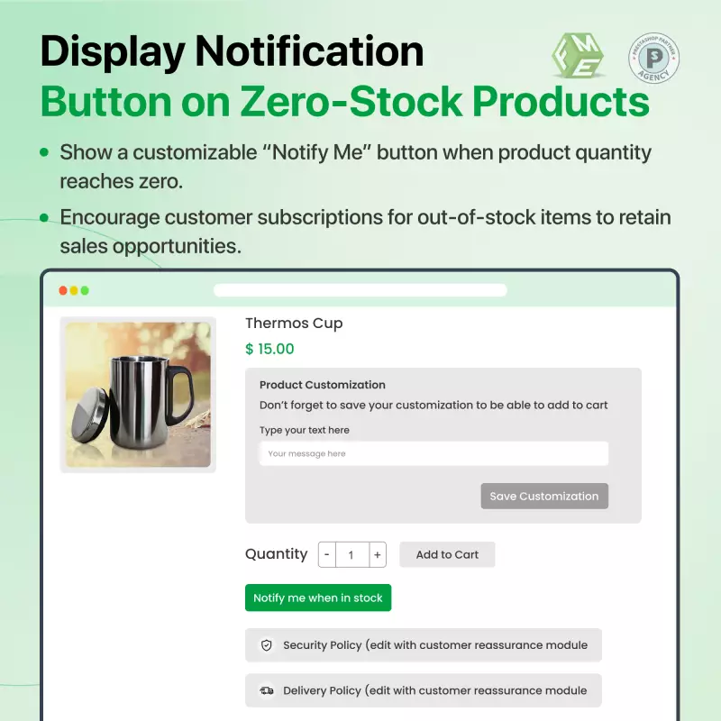 Notifica Ritorno Magazzino - Prestashop