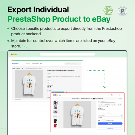 Export single product to eBay