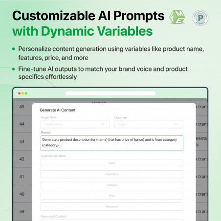 PrestaShop Advance AI Content Generator Module Supports Custom Prompts and Variables