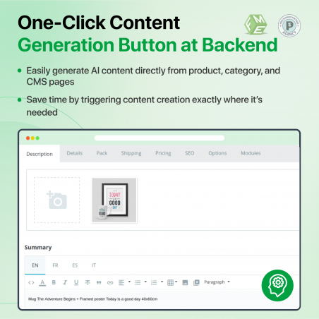 One Click Content Generation Button at Backend