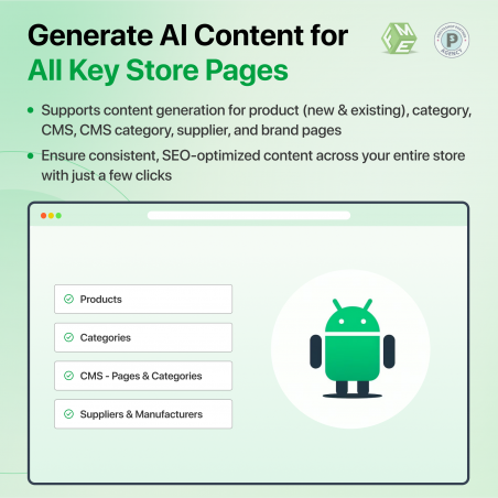 Generate Contents for Product, Category, CMS Pages