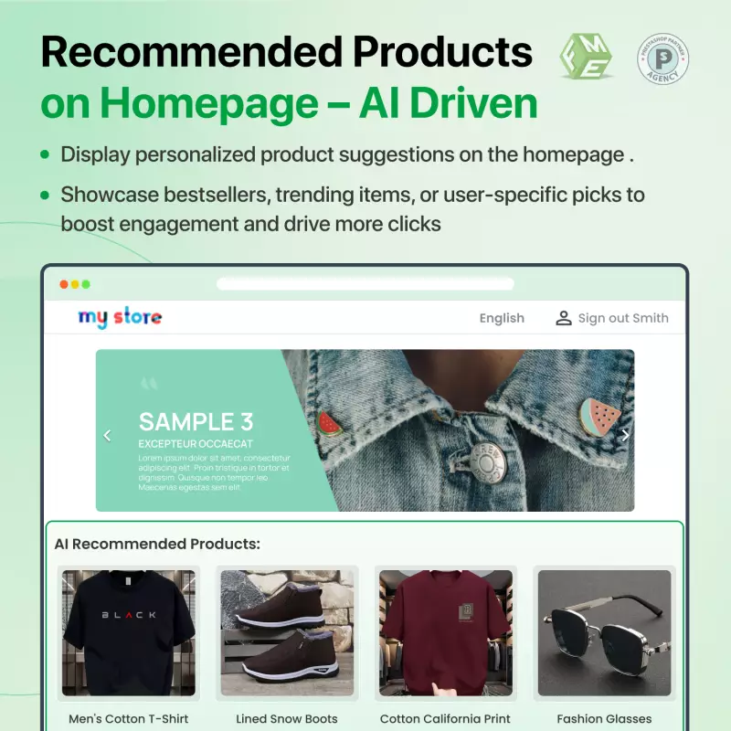Modulo di raccomandazione di prodotto basato su IA per PrestaShop | Suggerimenti intelligenti
