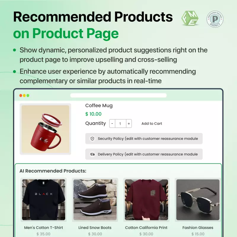 KI-Produktempfehlungsmodul für PrestaShop | Intelligente Vorschläge