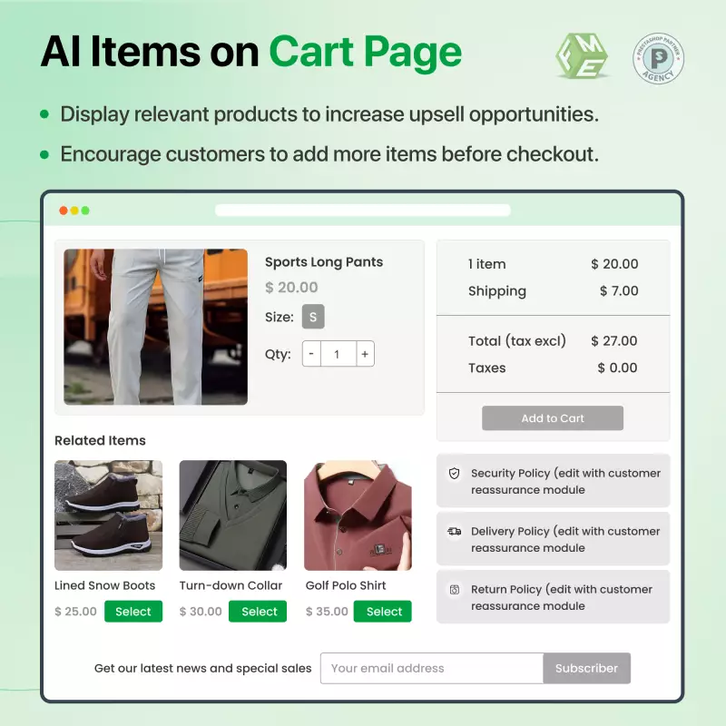 PrestaShop AI-Powered Product Suggestions on Cart Page