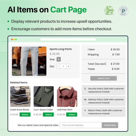 PrestaShop AI-Powered Product Suggestions on Cart Page