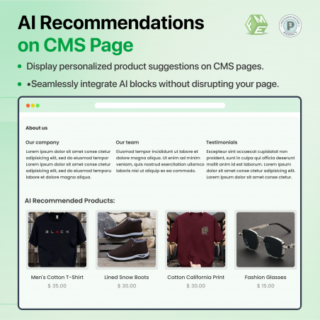 PrestaShop AI-Powered Product Suggestions in CMS pages