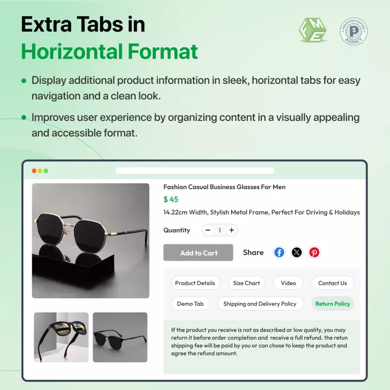 Tabs & Personalisierungspaket – Produkt-Tabs + individueller Produktdesigner