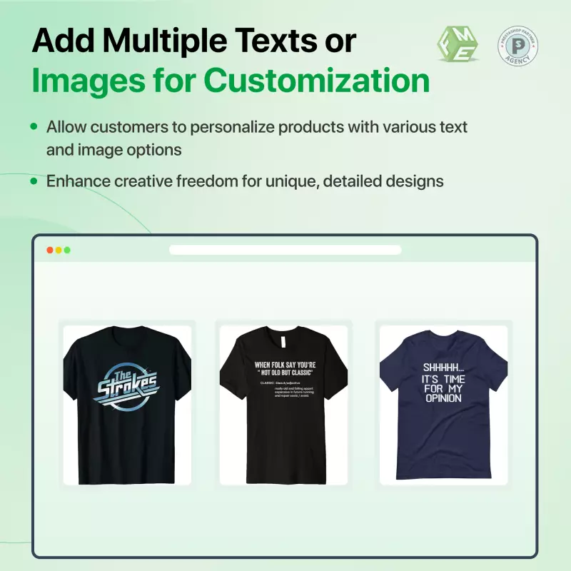Tabs & Personalisierungspaket – Produkt-Tabs + individueller Produktdesigner