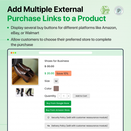 Multiple External Links on Product Page