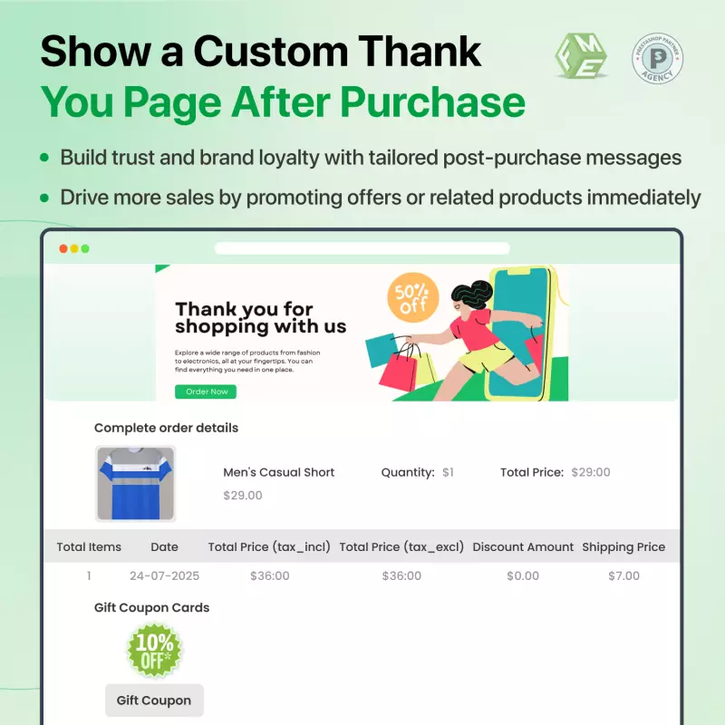 Interaktywna Strona Podziękowania Prestashop